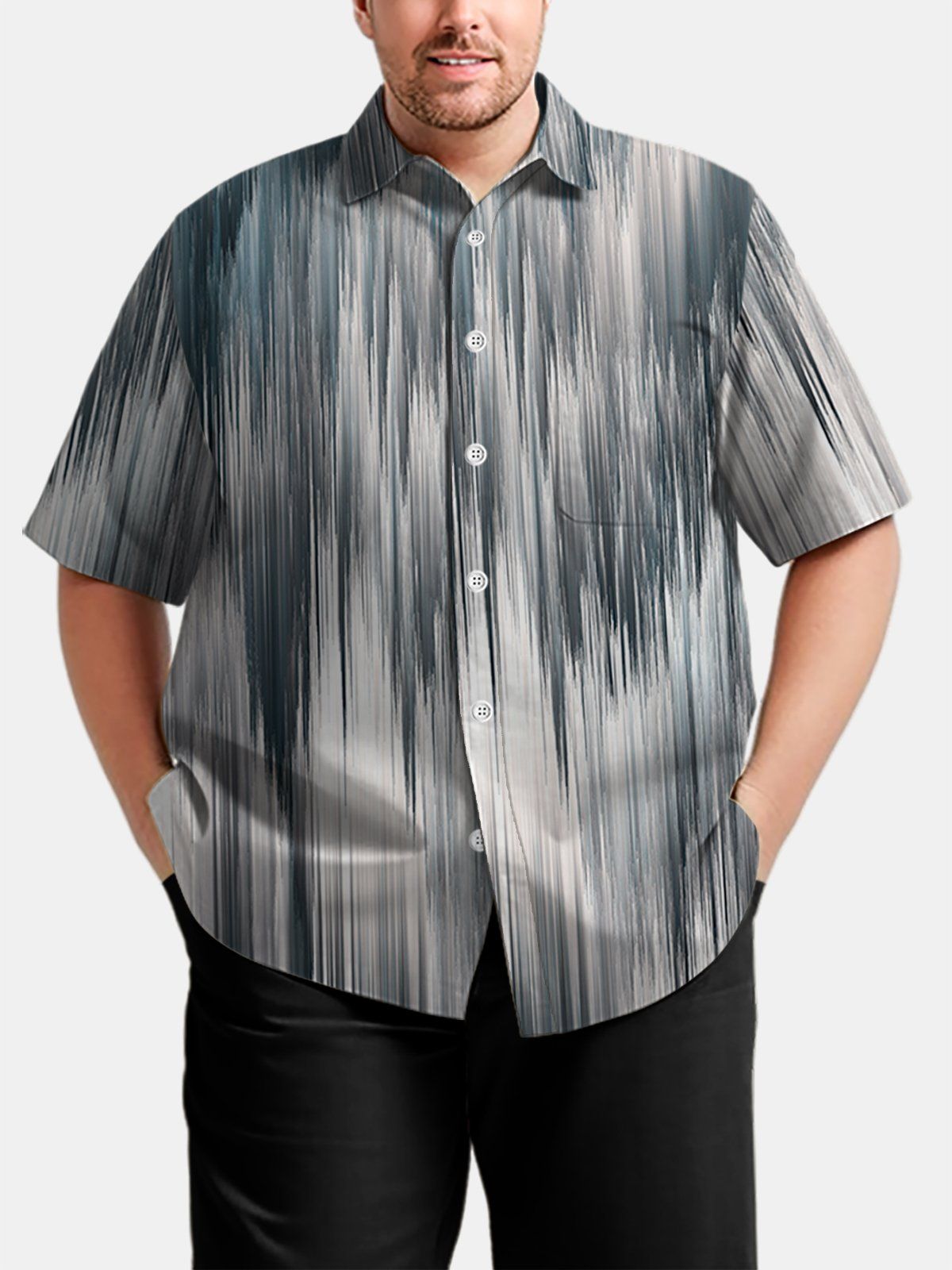 Big Size Men Vintage Waterfall Texture Shirts Design 01