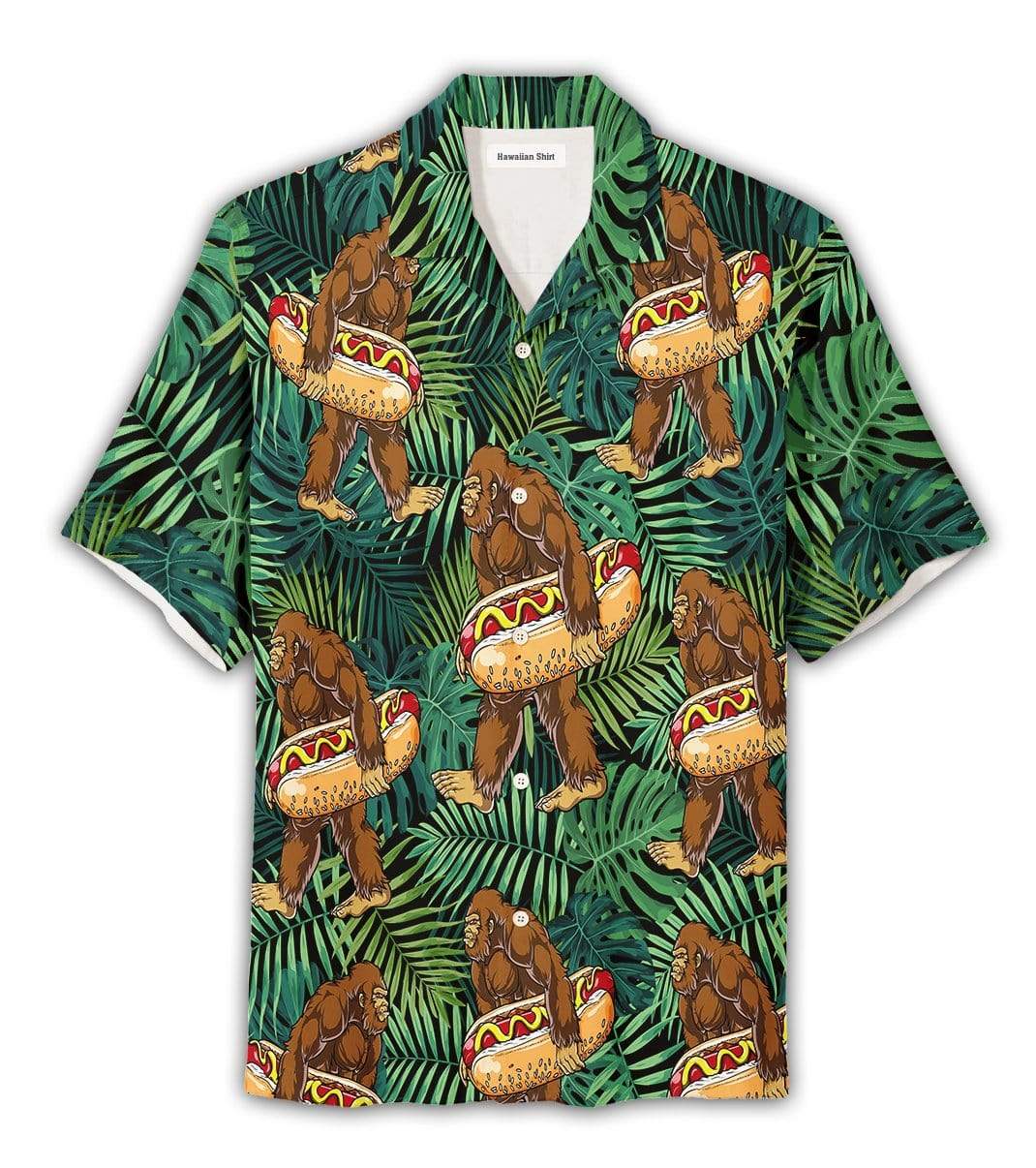 Bigfoot Aloha Shirt Bigfoot Hot Dog Hawaiian Shirt Adult Bigfoot Aloha Shirt Bigfoot Hot Dog Hawaiian Shirt Adult