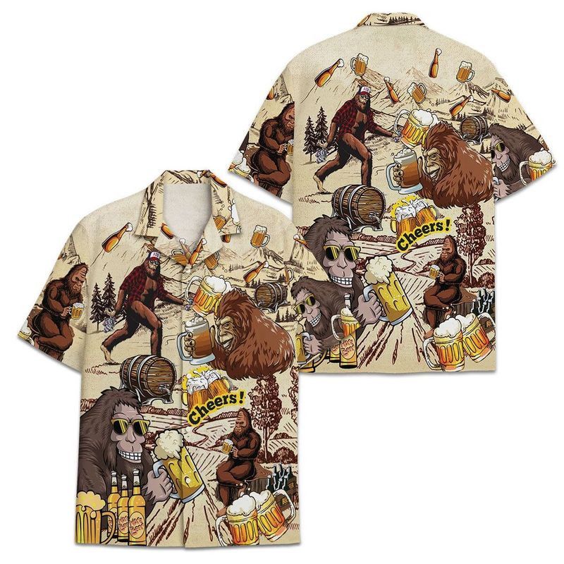 Bigfoot Beer Aloha Trendy Hawaiian Shirts For Men And Women