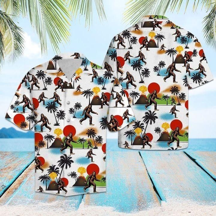 Bigfoot Camping Aloha Hawaiian Shirts For Men And Women