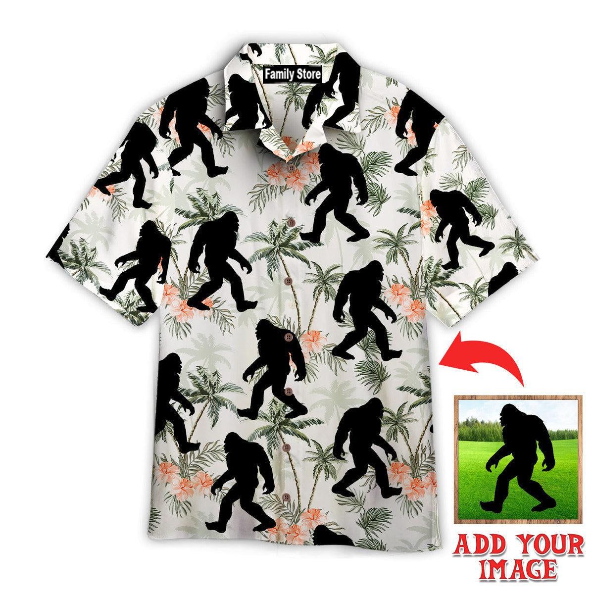 Bigfoot Coconut Tree Tropical Aloha Custom Hawaiian Shirt