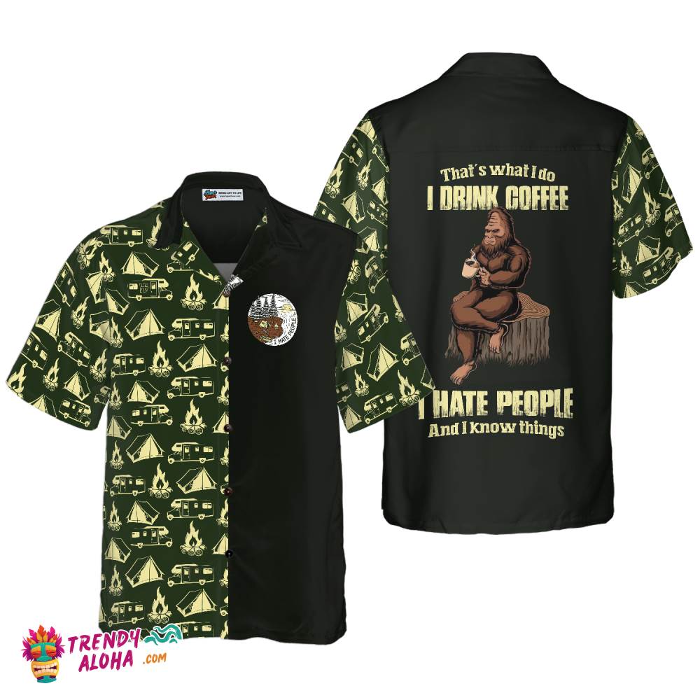Bigfoot Darryl Drink Coffee & Hate People Bigfoot Hawaiian Shirt, Camping Bigfoot Shirt For Men Bigfoot Darryl Drink Coffee & Hate People Bigfoot Hawaiian Shirt, Camping Bigfoot Shirt For Men