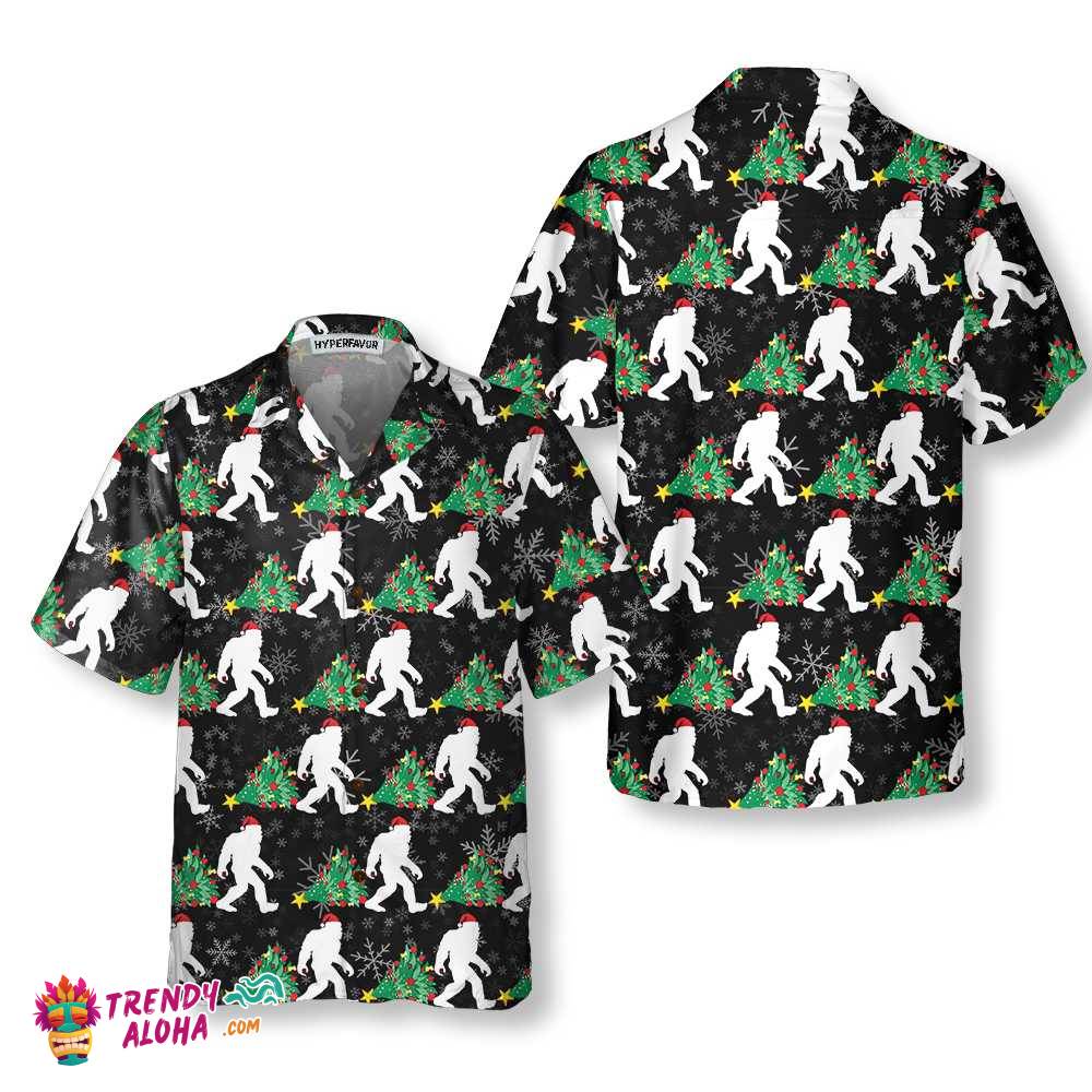 Bigfoot For Christmas Hawaiian Shirt, Bigfoot Christmas Shirt, Funny Xmas Gift Idea Bigfoot For Christmas Hawaiian Shirt, Bigfoot Christmas Shirt, Funny Xmas Gift Idea