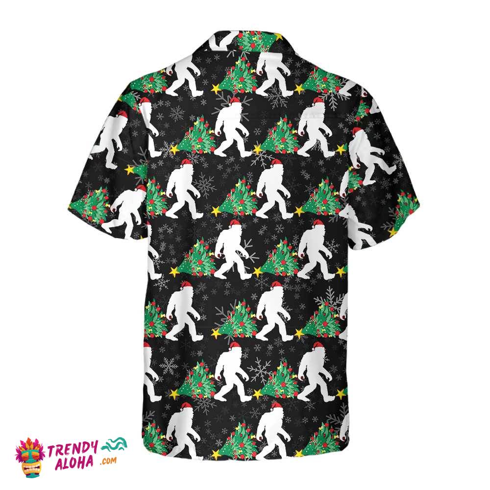 Bigfoot For Christmas Hawaiian Shirt, Bigfoot Christmas Shirt, Funny Xmas Gift Idea