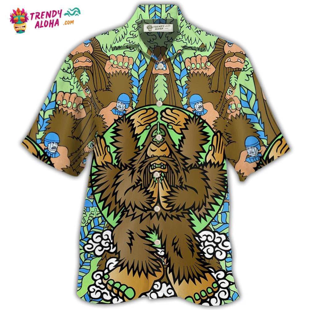Bigfoot Funny Art Style Hawaiian Shirt – Trendy Aloha Bigfoot Funny Art Style Hawaiian Shirt – Trendy Aloha