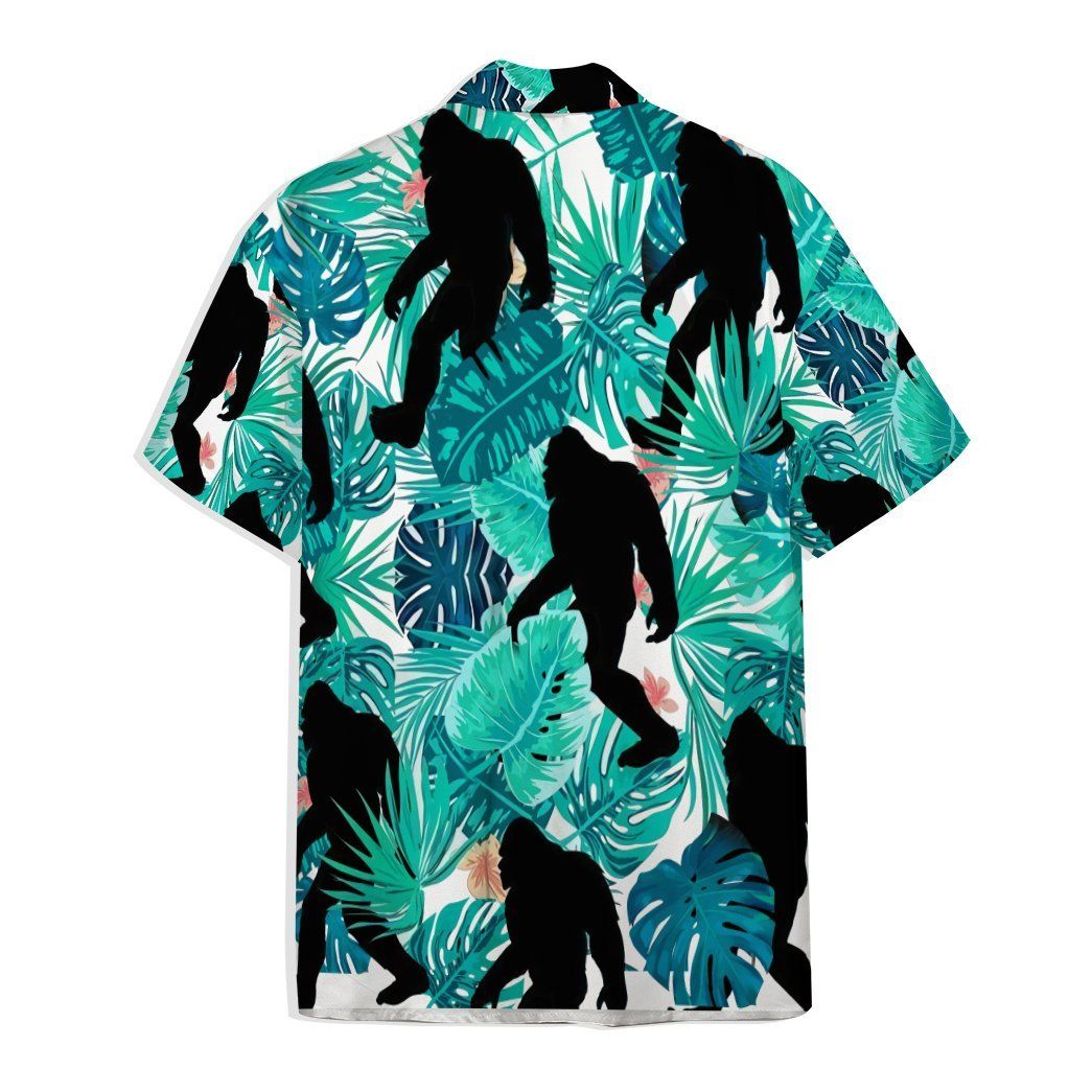 Bigfoot Hawaiian Shirt Bigfoot Tropical Forest Hawaii Shirt