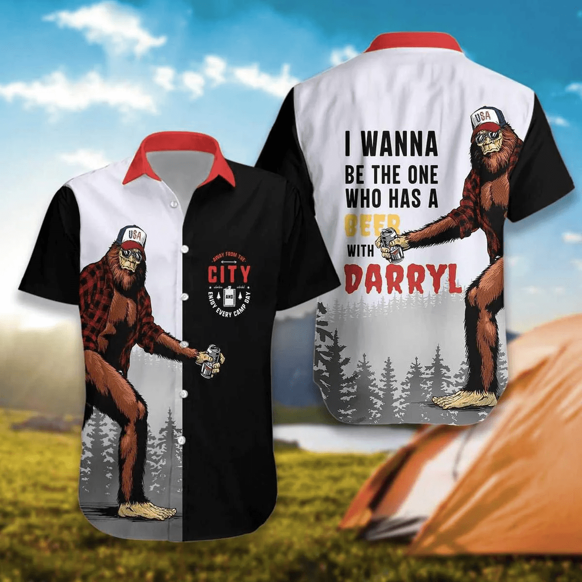 Bigfoot I Wanna Be The One Who Has A Beer With Darry Trendy Hawaiian Shirt For