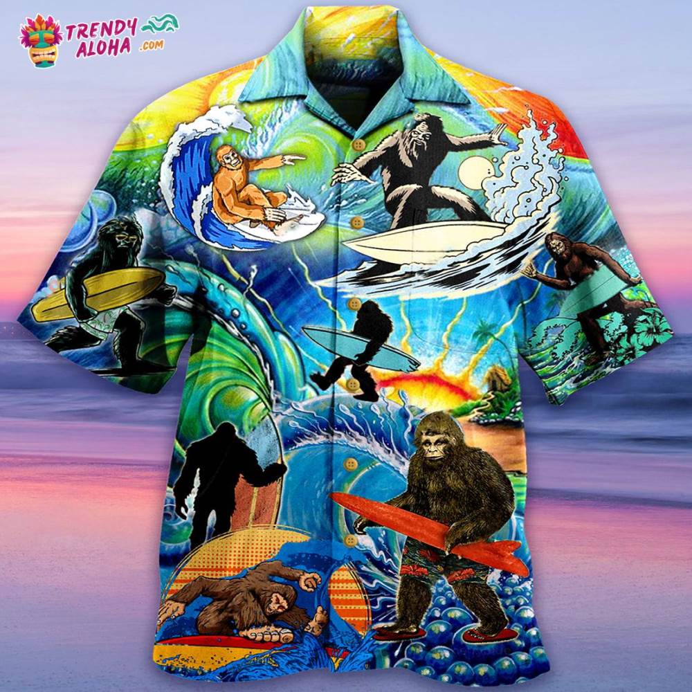 Bigfoot Loves Cool Surfing Hawaiian Shirt – Trendy Aloha