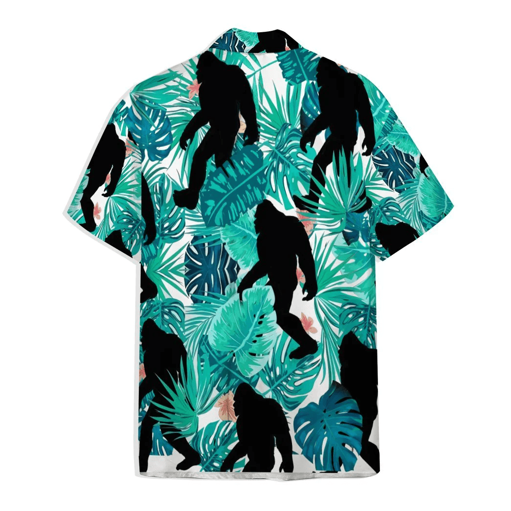 Bigfoot Trendy Hawaiian Shirt Bigfoot Tropical Forest Hawaii Shirt Adult Full Print
