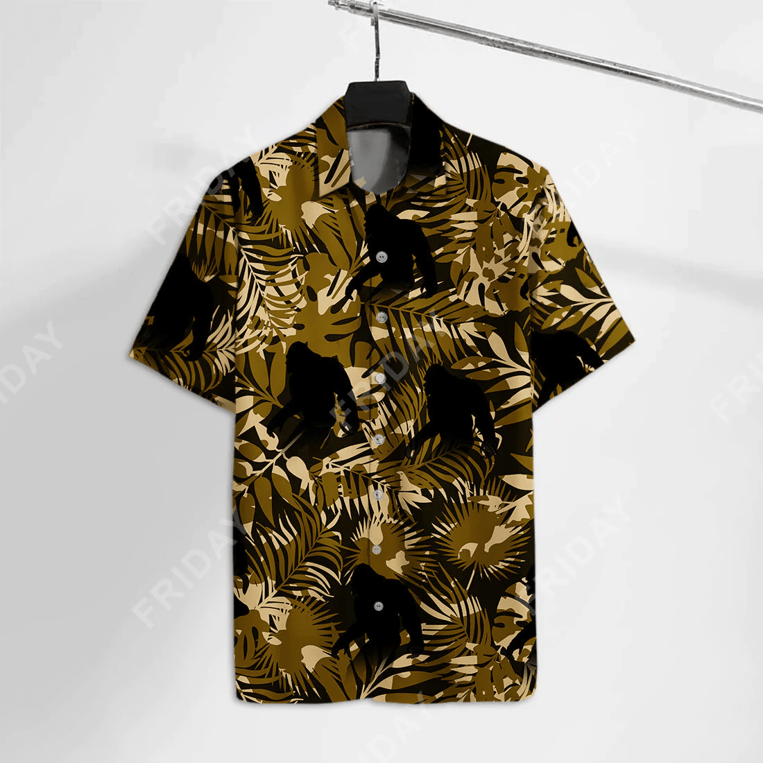 Bigfoot Trendy Hawaiian Shirt Bigfoot Tropical Jungle Brown Pattern Hawaii Aloha Shirt Bigfoot Trendy Hawaiian Shirt Bigfoot Tropical Jungle Brown Pattern Hawaii Aloha Shirt