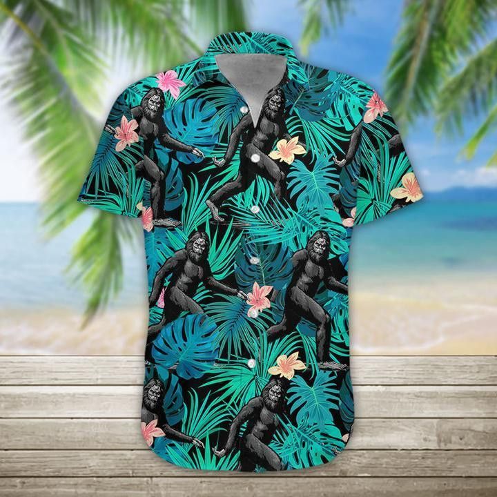 Bigfoot Tropical Aloha Trendy Hawaiian Shirts For Men & For Women Bigfoot Tropical Aloha Trendy Hawaiian Shirts For Men & For Women
