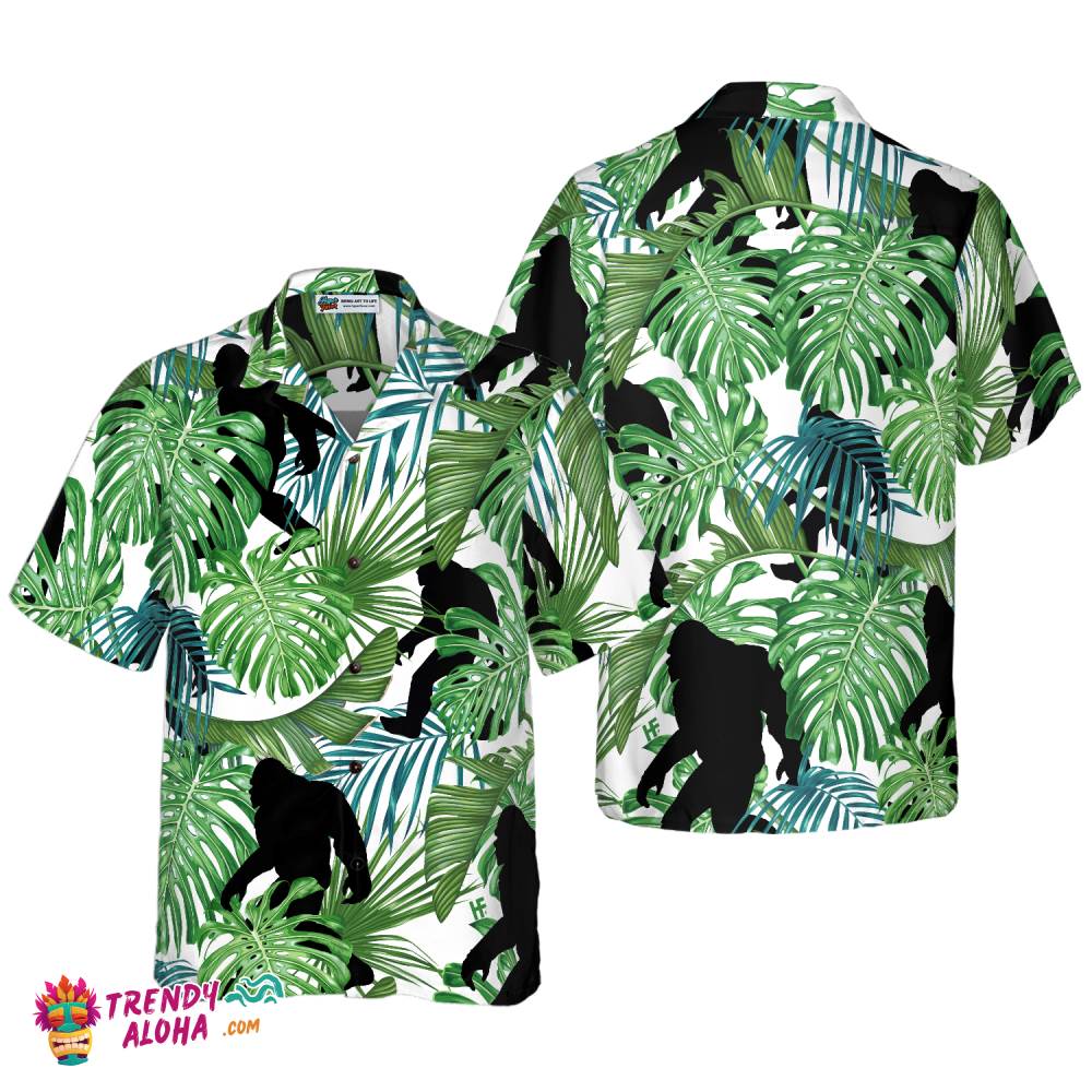 Bigfoot Tropical Seamless Pattern Hawaiian Shirt Bigfoot Tropical Seamless Pattern Hawaiian Shirt