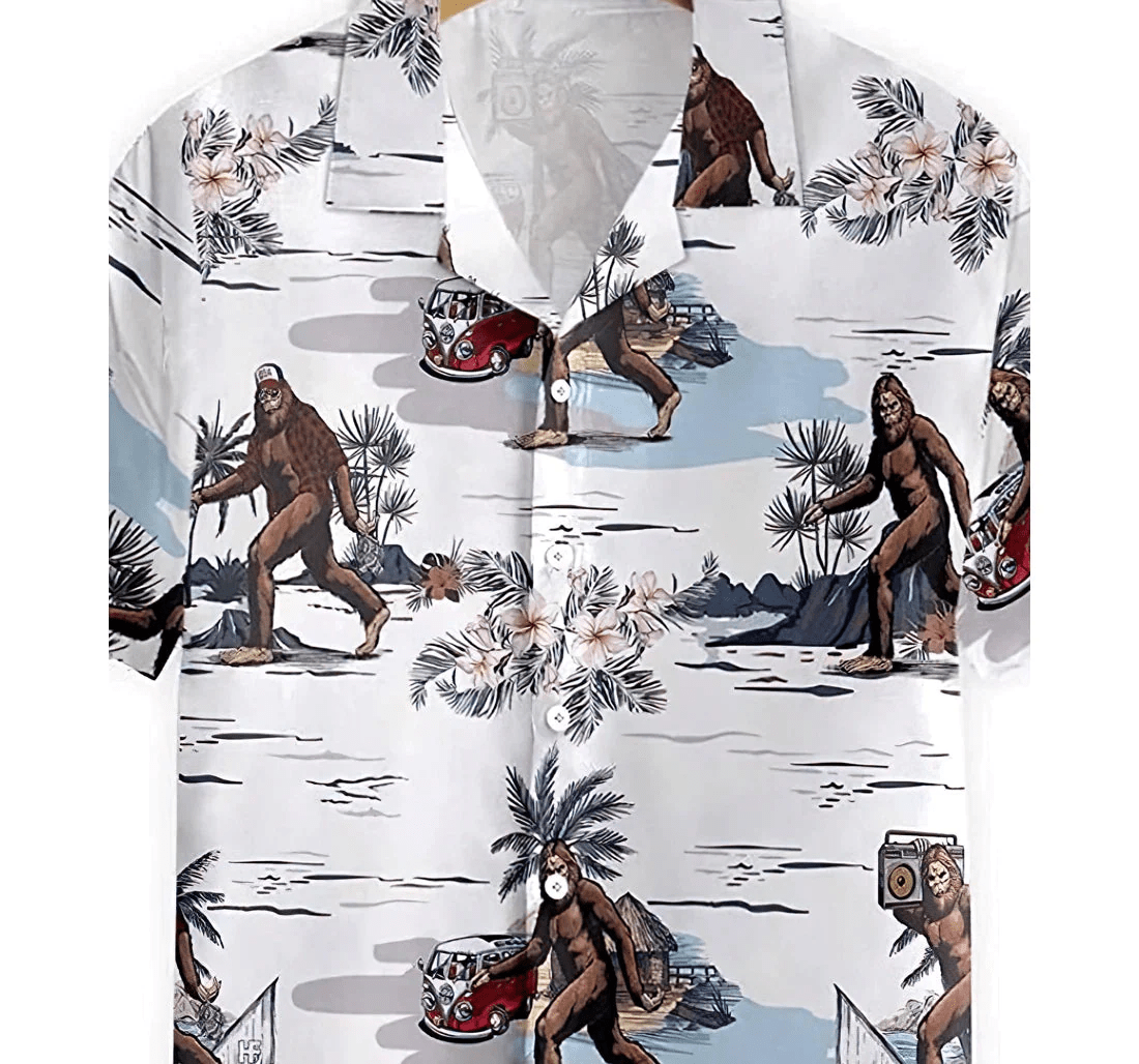 Bigfoots Are Ready Summer Trendy Hawaiian Shirt, Button Up Aloha Shirt For Men, Women