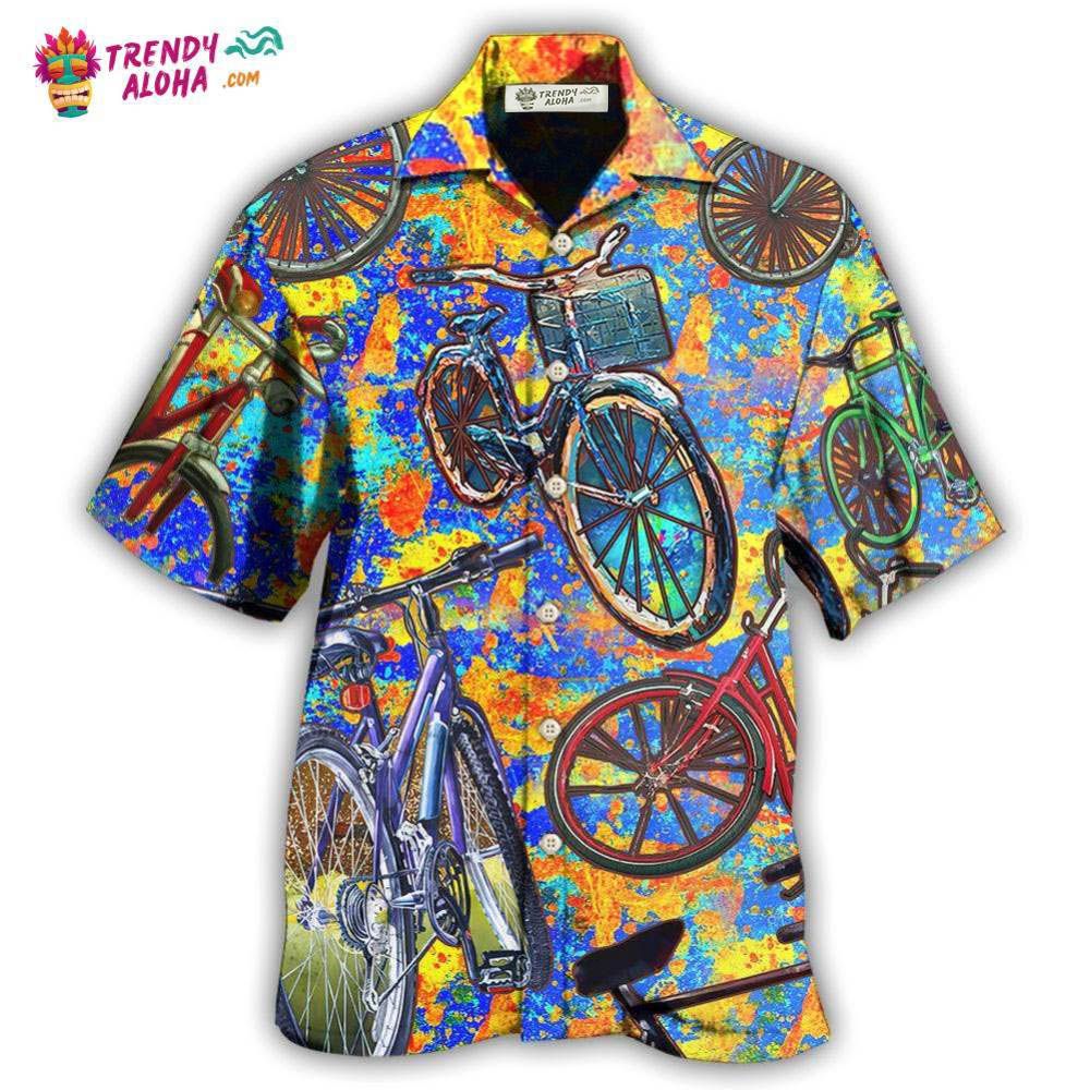 Bike Love Summer Style Colorful Hawaiian Shirt – Trendy Aloha Bike Love Summer Style Colorful Hawaiian Shirt – Trendy Aloha