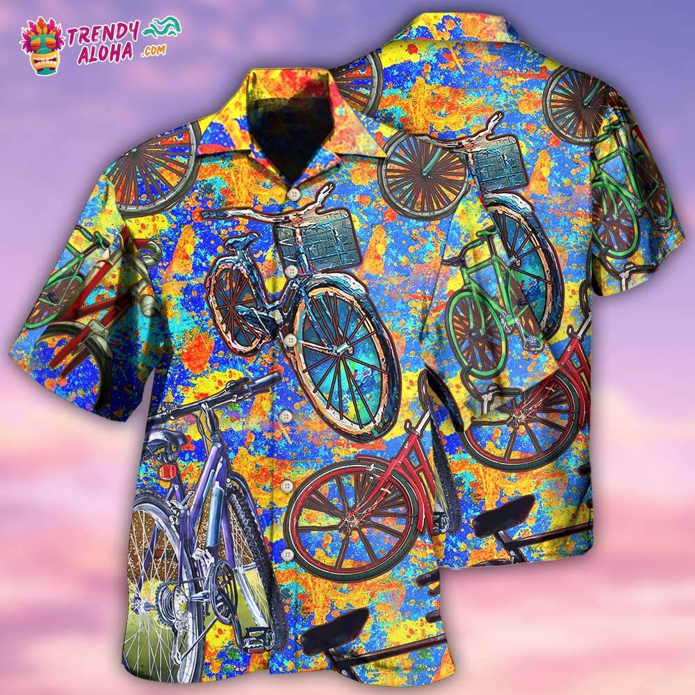 Bike Love Summer Style Colorful Hawaiian Shirt – Trendy Aloha