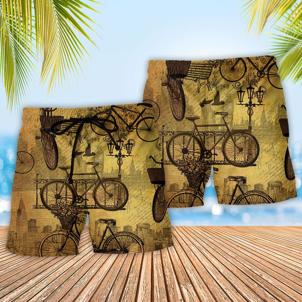 Bike Love Sunset Amazing Vintage Trendy Aloha Hawaiian Beach Shorts