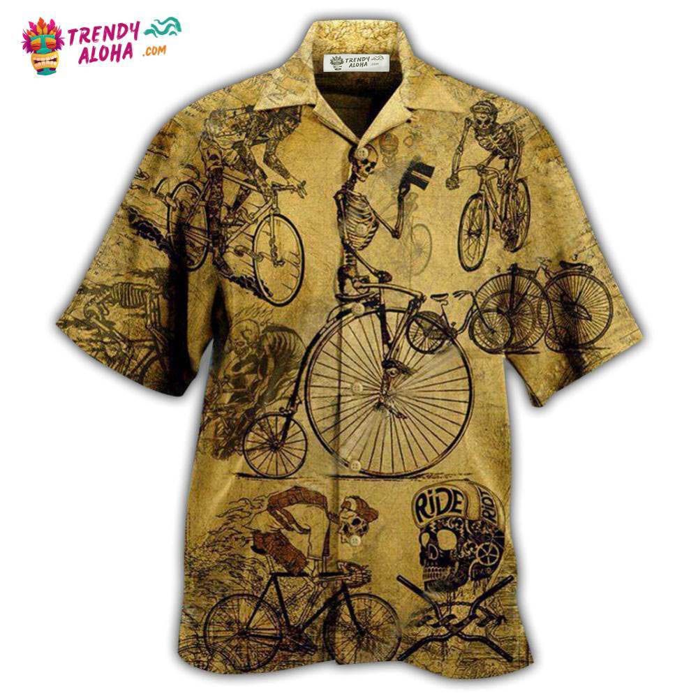 Bike Skull Born To Ride Ride To Live Vintage Hawaiian Shirt – Trendy Aloha