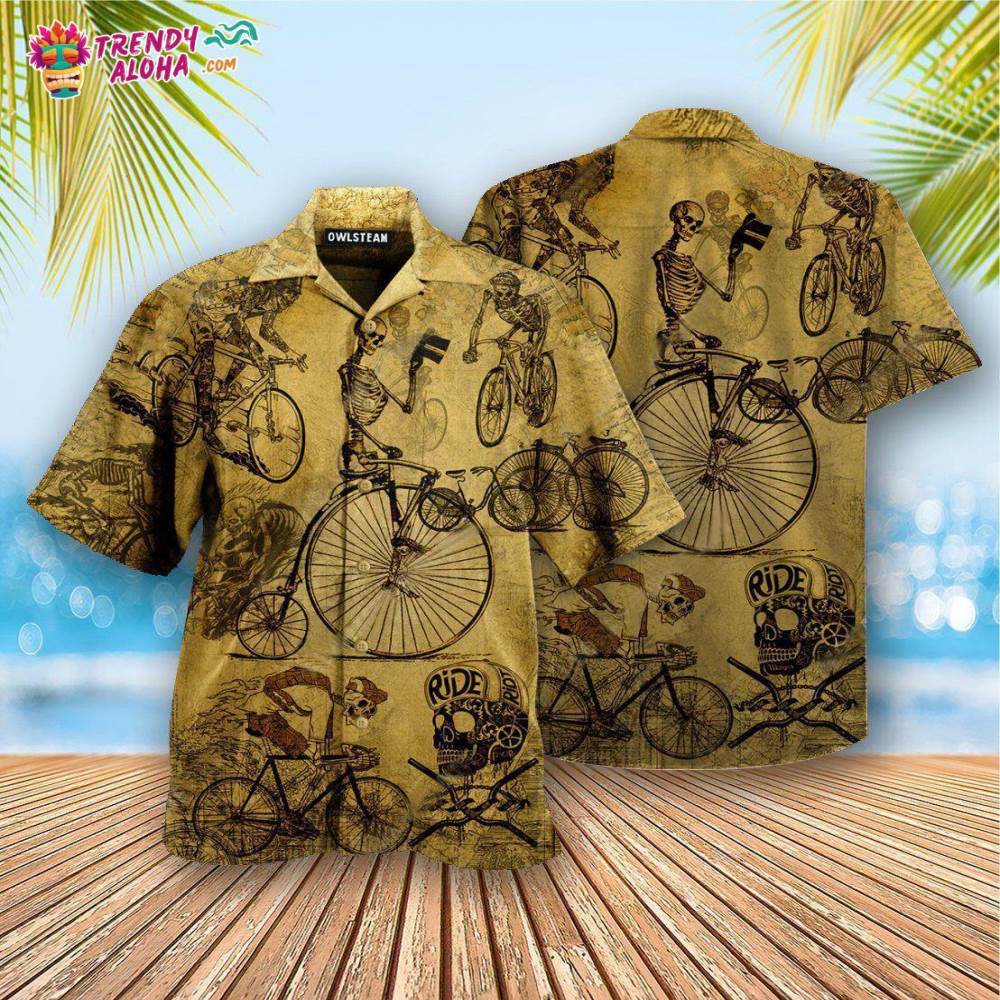 Bike Skull Born To Ride Ride To Live Vintage Hawaiian Shirt – Trendy Aloha