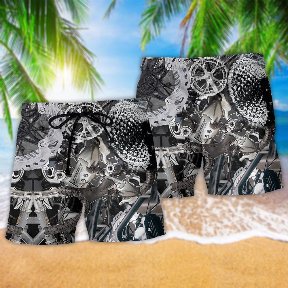 Bike When In Doubt Pedal It Out Bicycle Trendy Aloha Hawaiian Beach Shorts