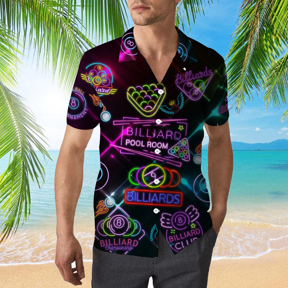 Billiard Club Neon Trendy Hawaiian Shirt