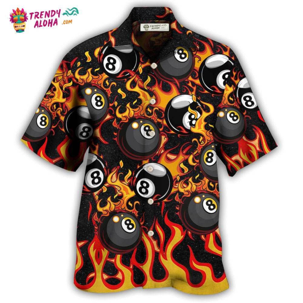 Billiard Eight Ball Burning With Fire Flames Hawaiian Shirt – Trendy Aloha Billiard Eight Ball Burning With Fire Flames Hawaiian Shirt – Trendy Aloha