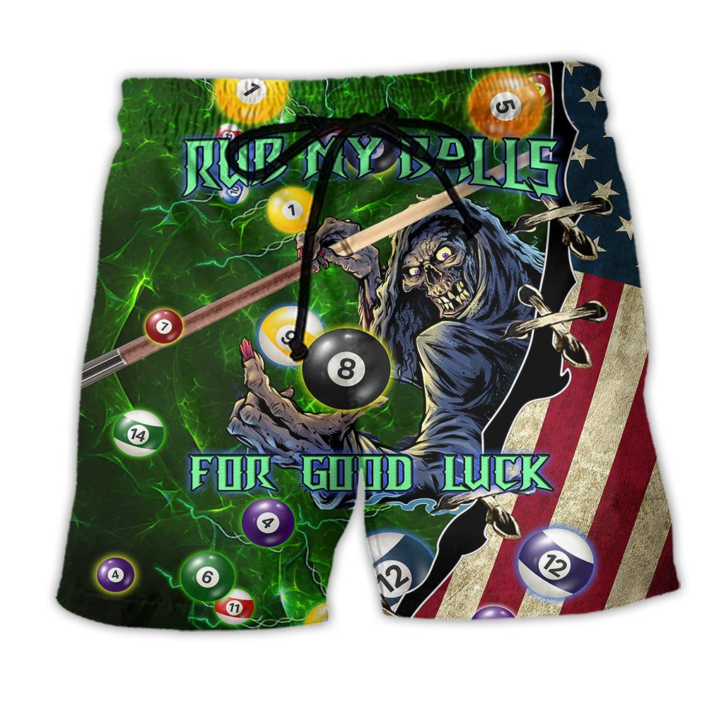 Billiard For Good Luck Style Trendy Aloha Hawaiian Beach Shorts Billiard For Good Luck Style Trendy Aloha Hawaiian Beach Shorts