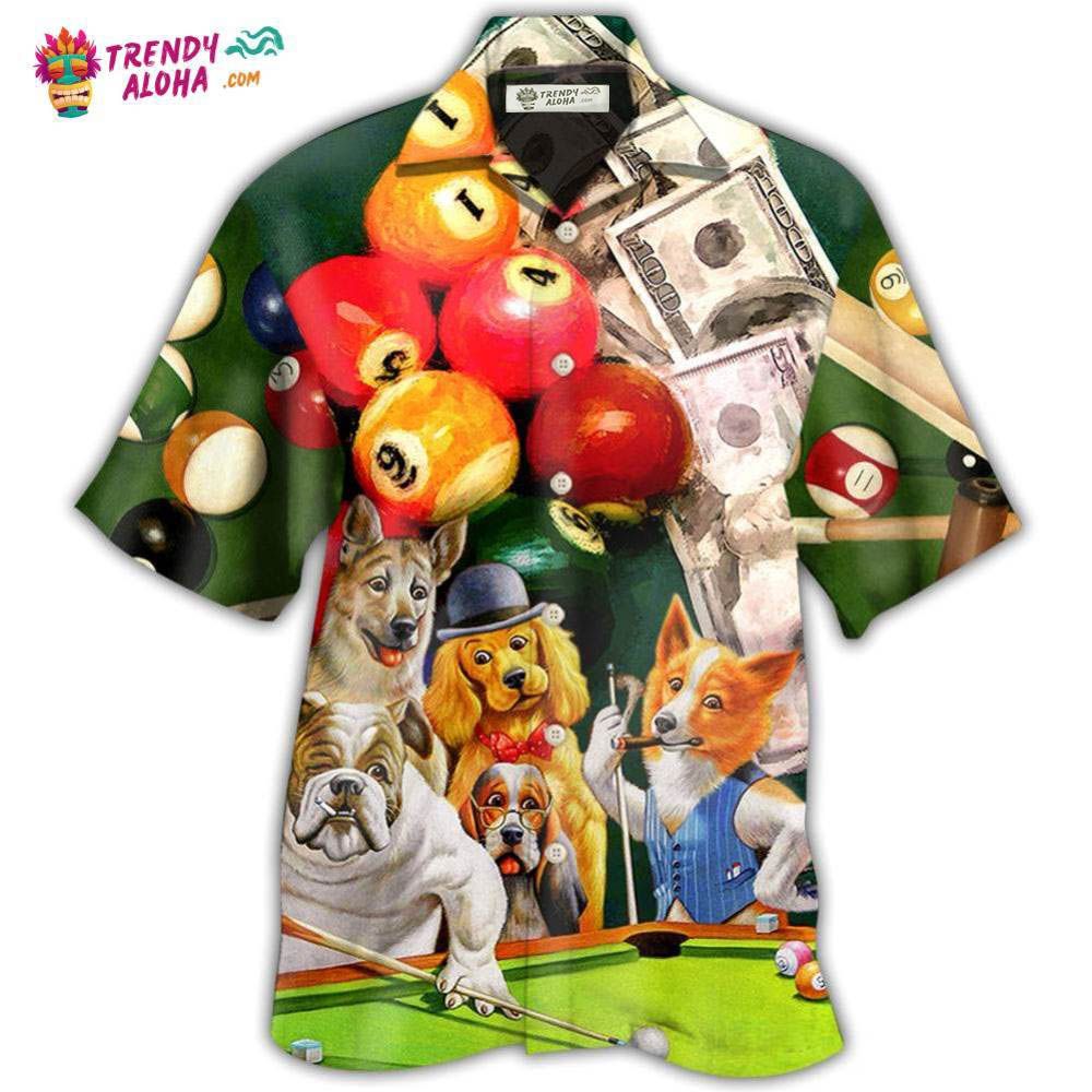 Billiard Funny Dog Many Money Hawaiian Shirt – Trendy Aloha Billiard Funny Dog Many Money Hawaiian Shirt – Trendy Aloha