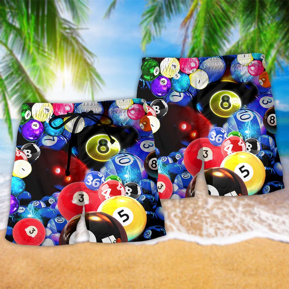 Billiard Is Calling Us Trendy Aloha Hawaiian Beach Shorts