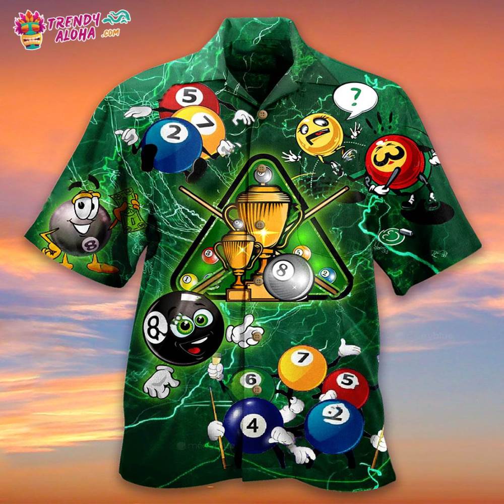 Billiard Lover Green Lightning Hawaiian Shirt – Trendy Aloha
