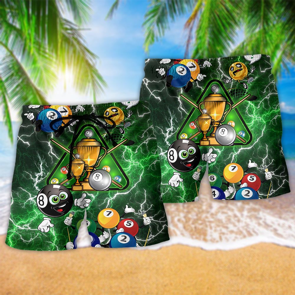 Billiard Lover So Funny Trendy Aloha Hawaiian Beach Shorts