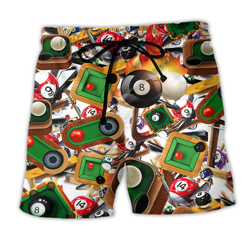 Billiard Makes Your Own Luck No 8 Trendy Aloha Hawaiian Beach Shorts Billiard Makes Your Own Luck No 8 Trendy Aloha Hawaiian Beach Shorts