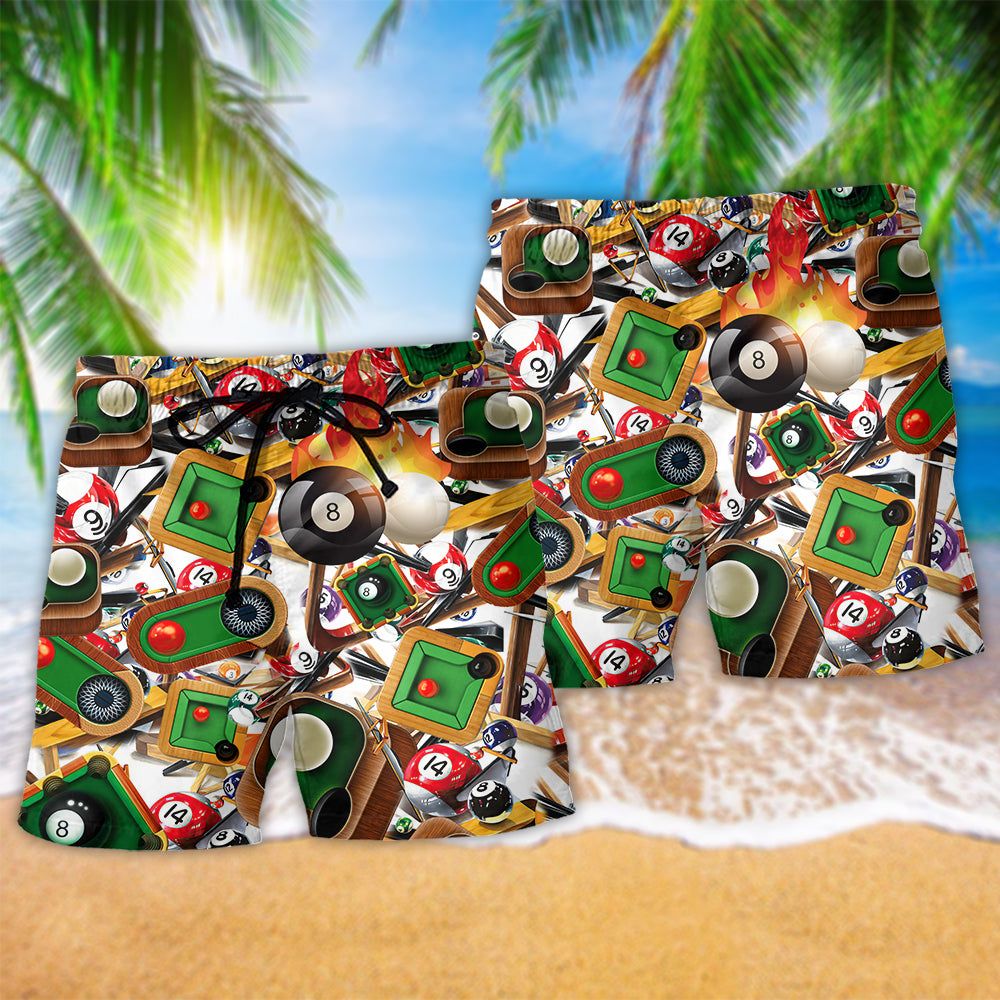 Billiard Makes Your Own Luck No 8 Trendy Aloha Hawaiian Beach Shorts