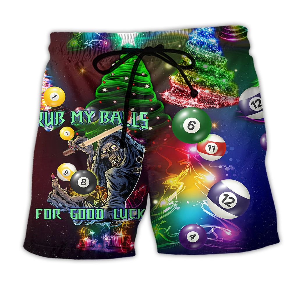 Billiard Rub My Ball For Christmas Neon Trendy Aloha Hawaiian Beach Shorts Billiard Rub My Ball For Christmas Neon Trendy Aloha Hawaiian Beach Shorts