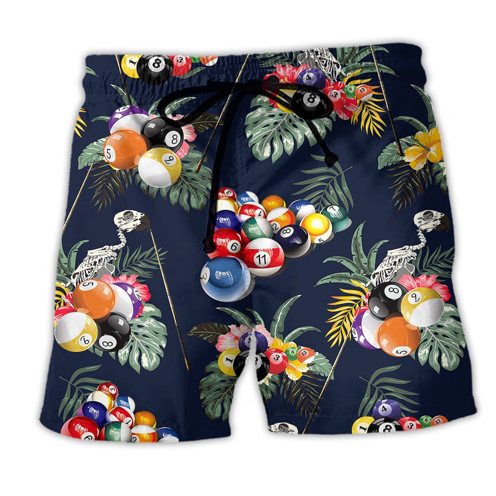 Billiard Tropical Leaf Style Trendy Aloha Hawaiian Beach Shorts Billiard Tropical Leaf Style Trendy Aloha Hawaiian Beach Shorts