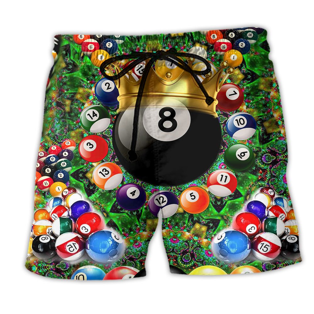 Billiard Warning Pool Shark On Duty Billiard Trendy Aloha Hawaiian Beach Shorts