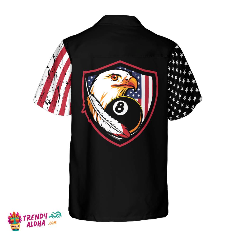 Billiards Eagle American Flag Hawaiian Shirt