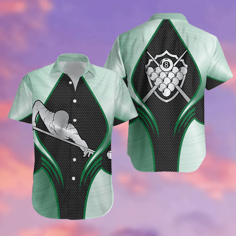 Billiards Game Inspired Tropical Island Aloha Shirt