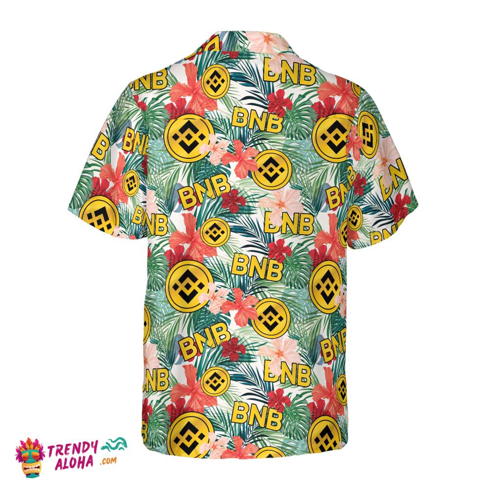 Binance Coin Tropical Flower Hawaiian Shirt