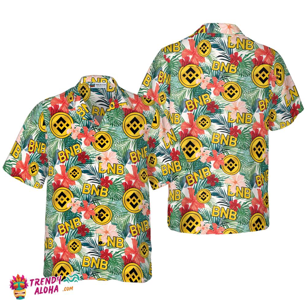 Binance Coin Tropical Flower Hawaiian Shirt Binance Coin Tropical Flower Hawaiian Shirt