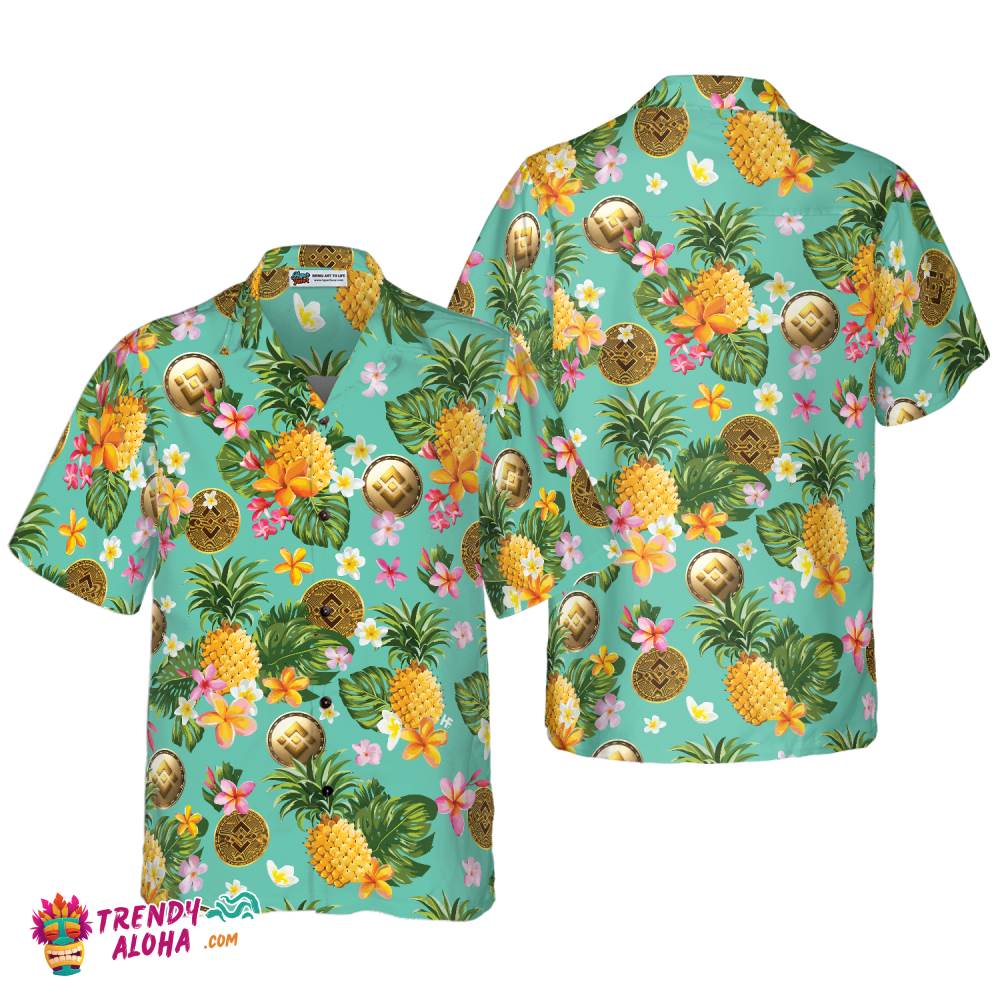 Binance Coin Yellow Tropical Flower Hawaiian Shirt Binance Coin Yellow Tropical Flower Hawaiian Shirt