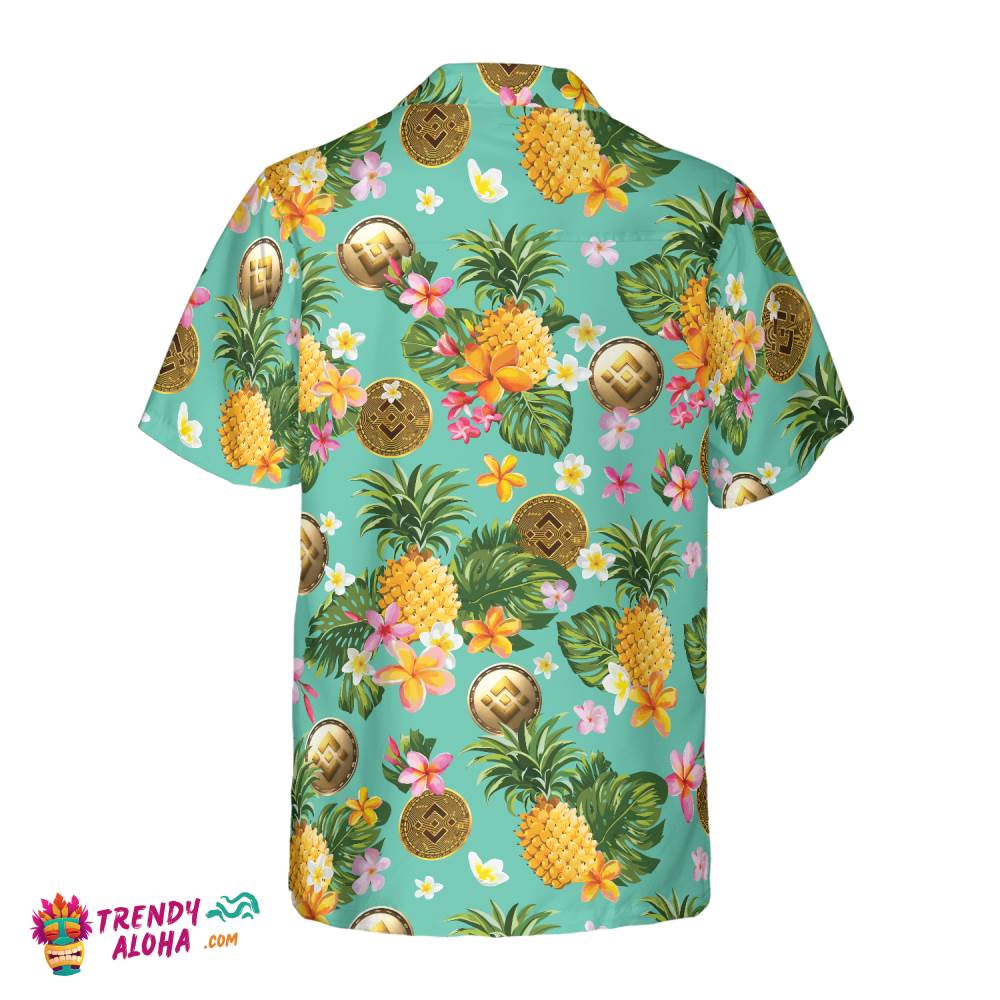 Binance Coin Yellow Tropical Flower Hawaiian Shirt