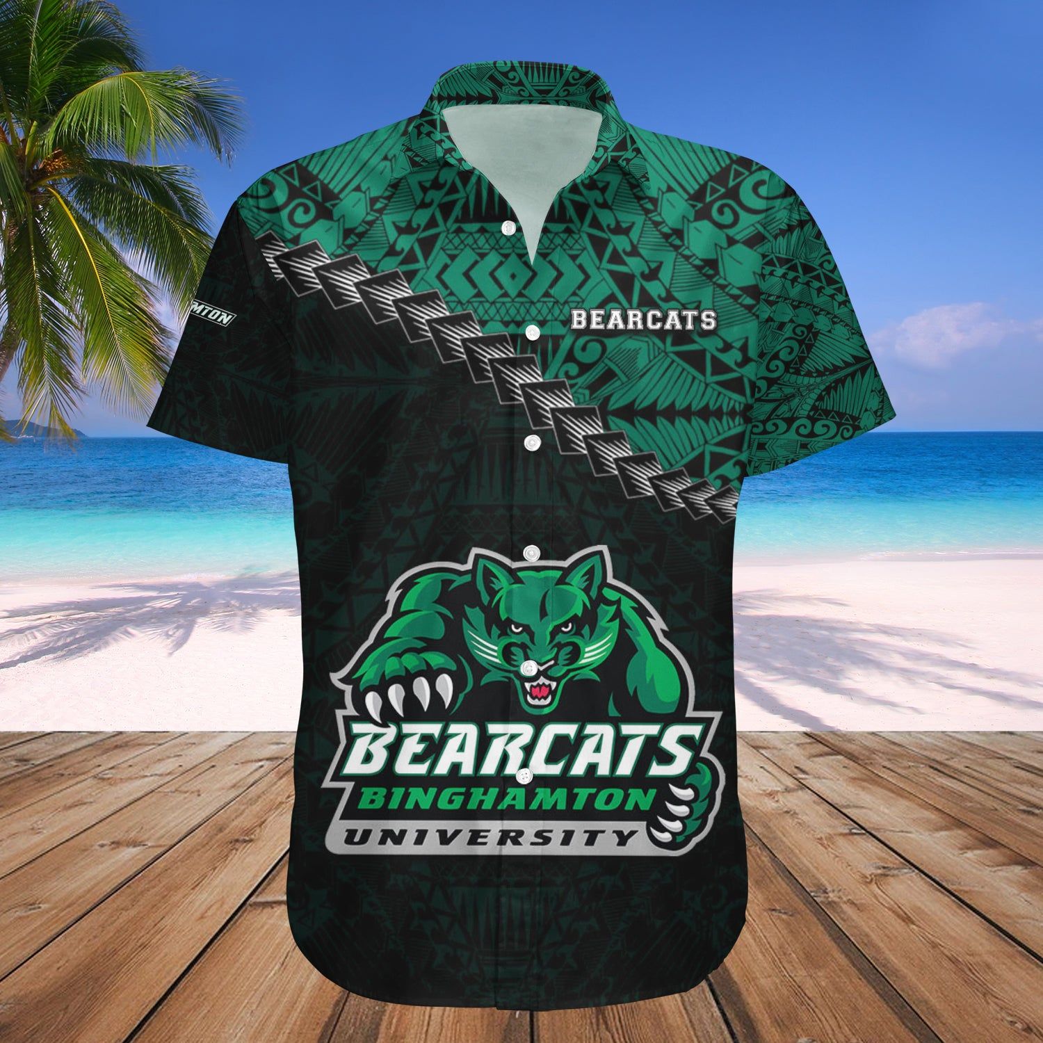 Binghamton Bearcats Hawaii Shirt Grunge Polynesian Tattoo – NCAA