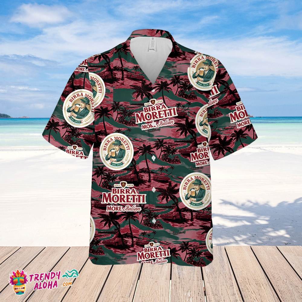 Birra Moretti Hawaiian Sea Island Pattern Shirt, Summer Beer Hawaiian Shirt
