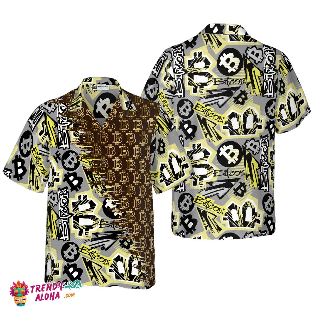 Bitcoin Doodle Funky Pattern Hawaiian Shirt Bitcoin Doodle Funky Pattern Hawaiian Shirt
