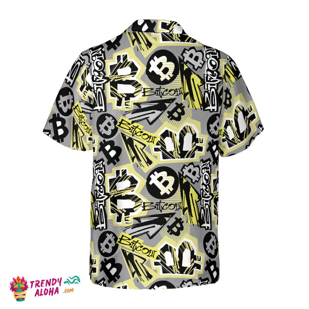 Bitcoin Doodle Funky Pattern Hawaiian Shirt