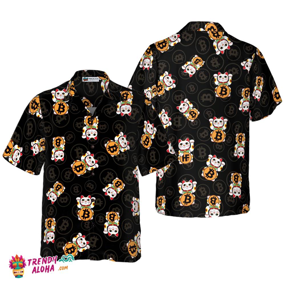 Bitcoin Lucky Cat Hawaiian Shirt