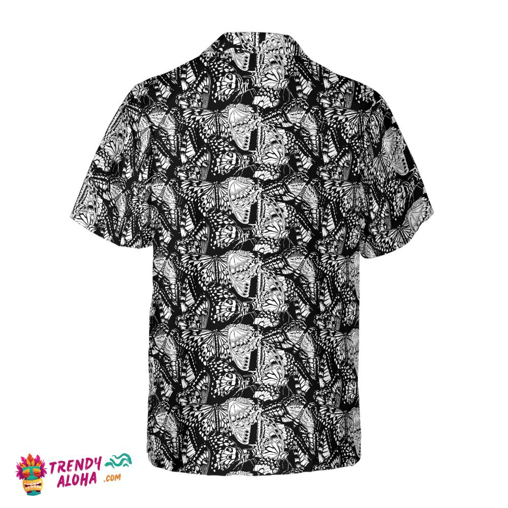 Black And White Butterfly Shirts For Men Hawaiian Shirt