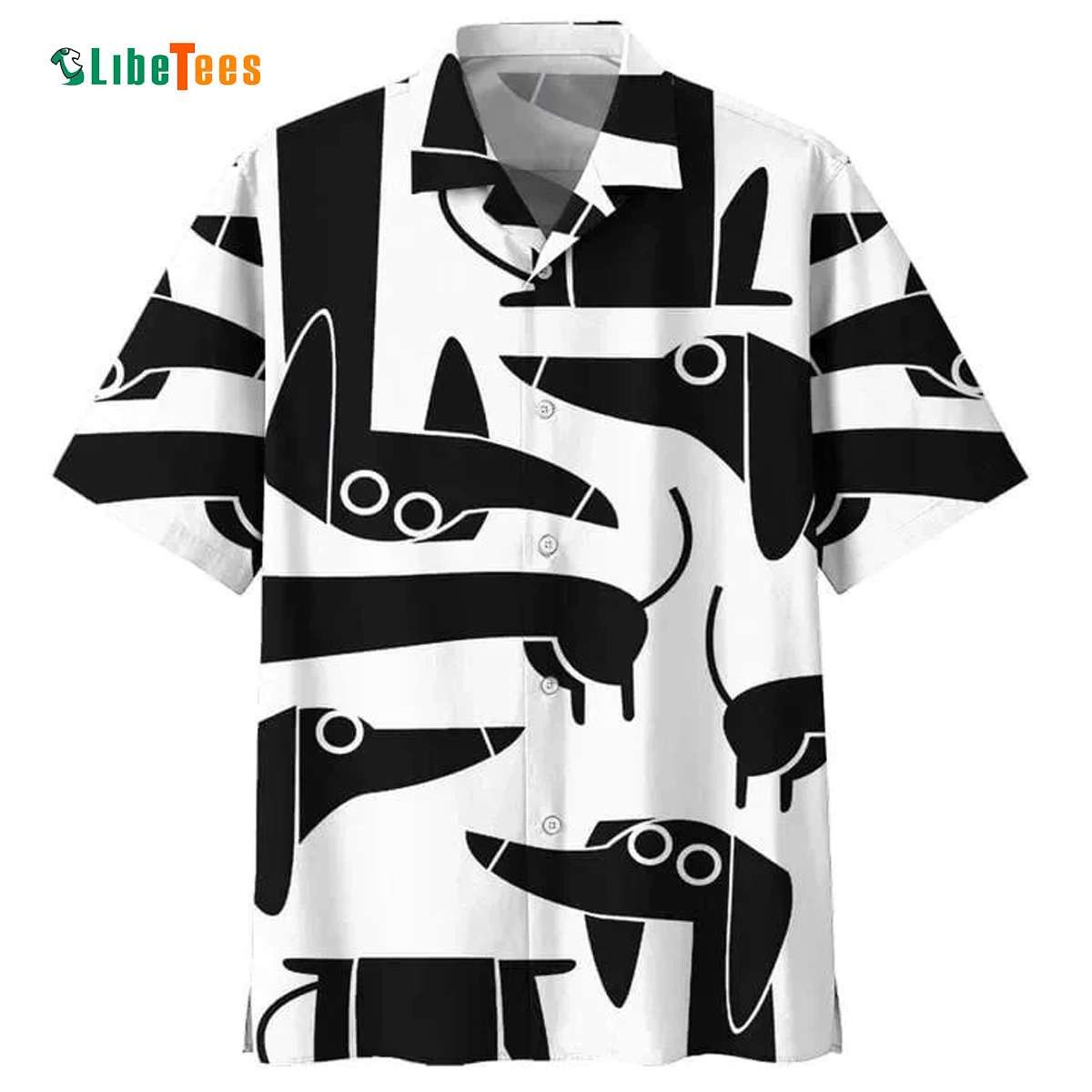 Black And White Dachshund Trendy Hawaiian Shirt, Dog Trendy Hawaiian Shirt Perfect Gifts For Your Loved Ones