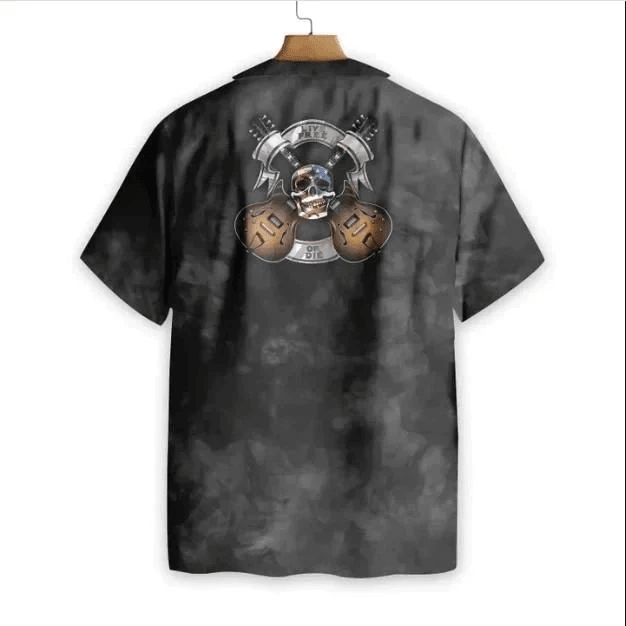 Black And White Electric Guitar Free Trendy Hawaiian Shirt