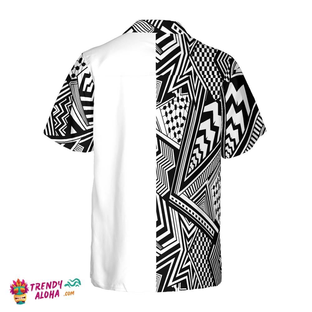 Black And White Modern Pattern Golfaholic Hawaiian Shirt